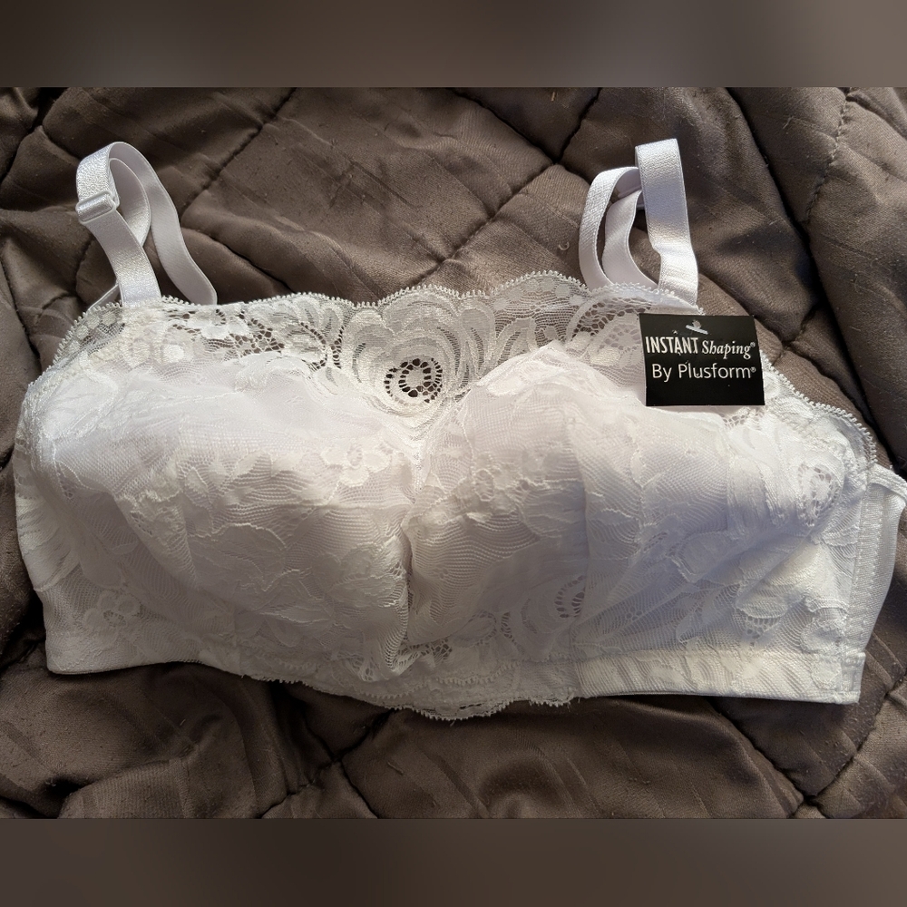 Instant Shaping White Lace Bra by Plusform 38C